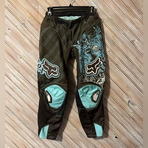 Youth Fox 180 Gear Motocross Dirtbike Riding Pants Light Blue Highlights